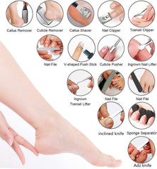 EKOCSIO kit de pedicura 36 en 1 conjunto de herramientas ideal para uso profesional en casa.