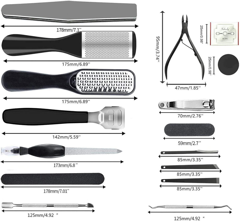 EKOCSIO kit de pedicura 36 en 1 estuche plástico elegante y portátil.