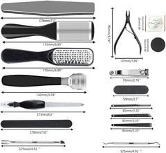 EKOCSIO kit de pedicura 36 en 1 estuche plástico elegante y portátil.