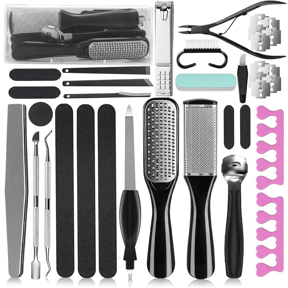 EKOCSIO kit de pedicura 36 en 1 vista frontal para cuidado rápido en casa.