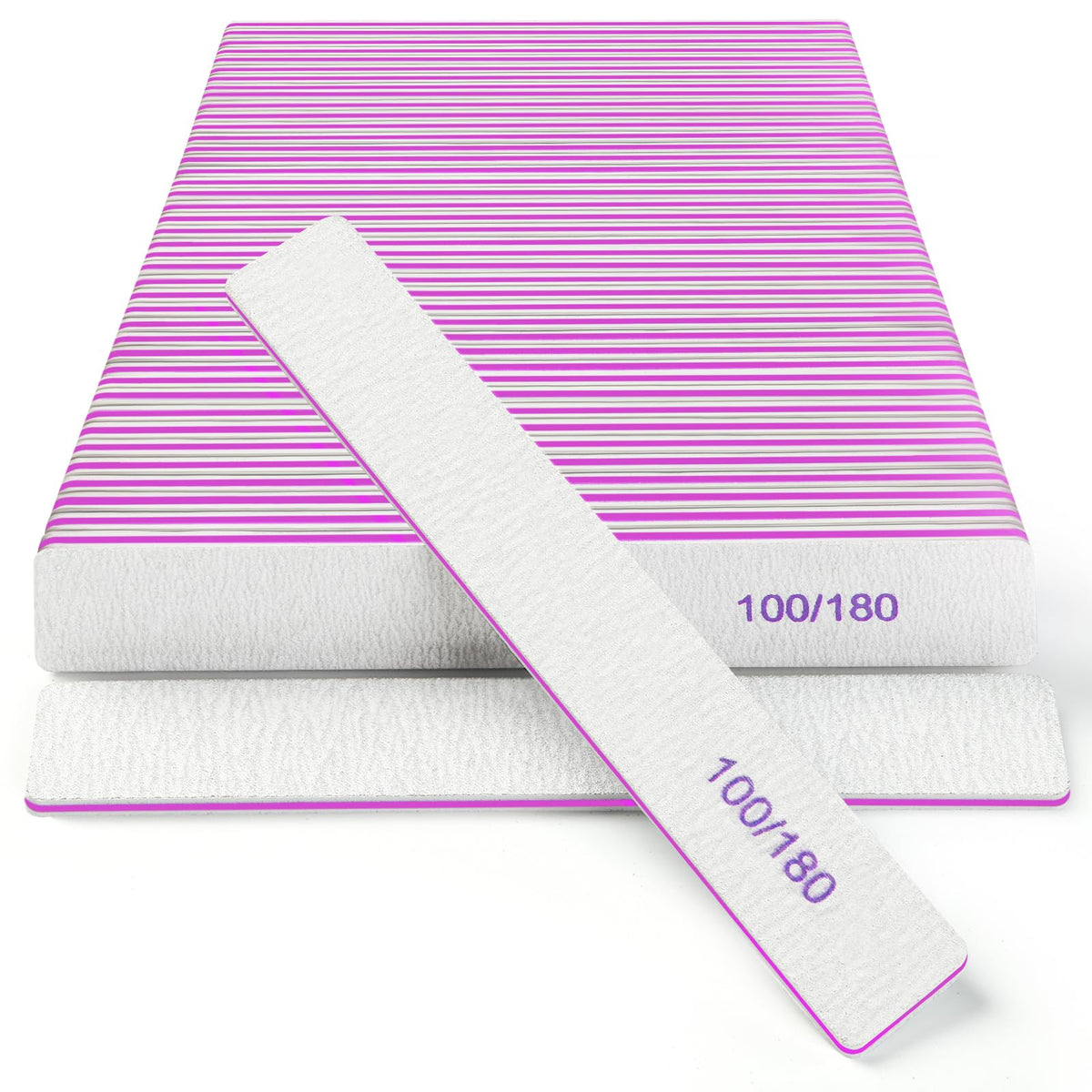 Lima de uñas Ekrnlyi doble cara 100/180 para uñas naturales y acrílicas, refinando con precisión.