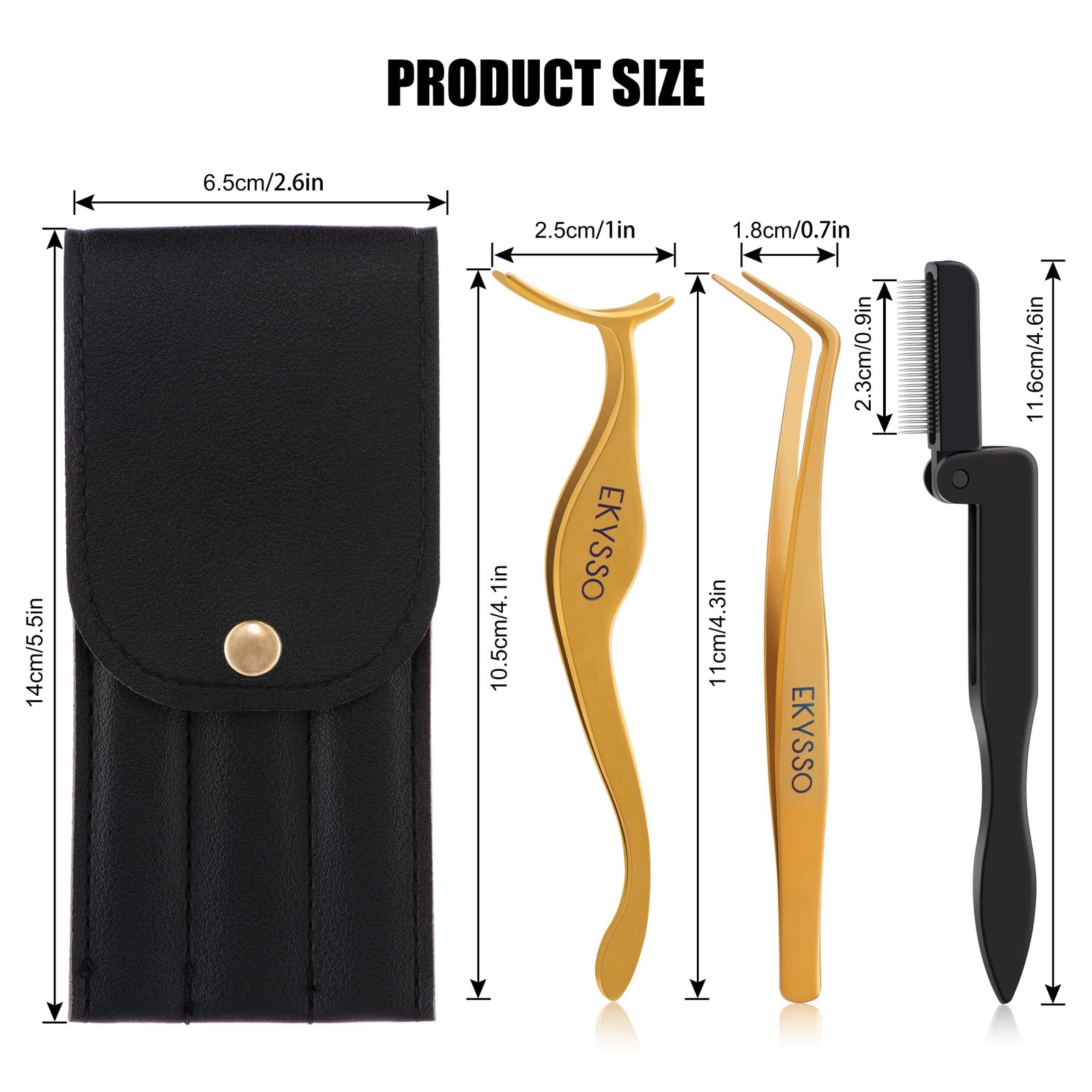 Ekysso kit de pinzas, precisión y control para racimos e pestañas individuales.