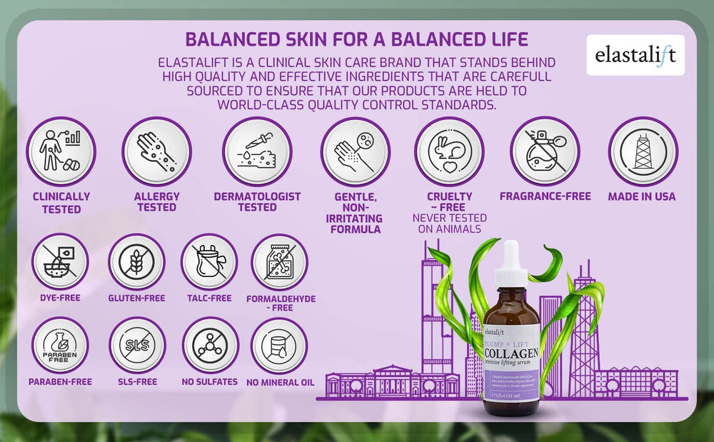 Elastalift collagen serum algae extract for brightness and tone.