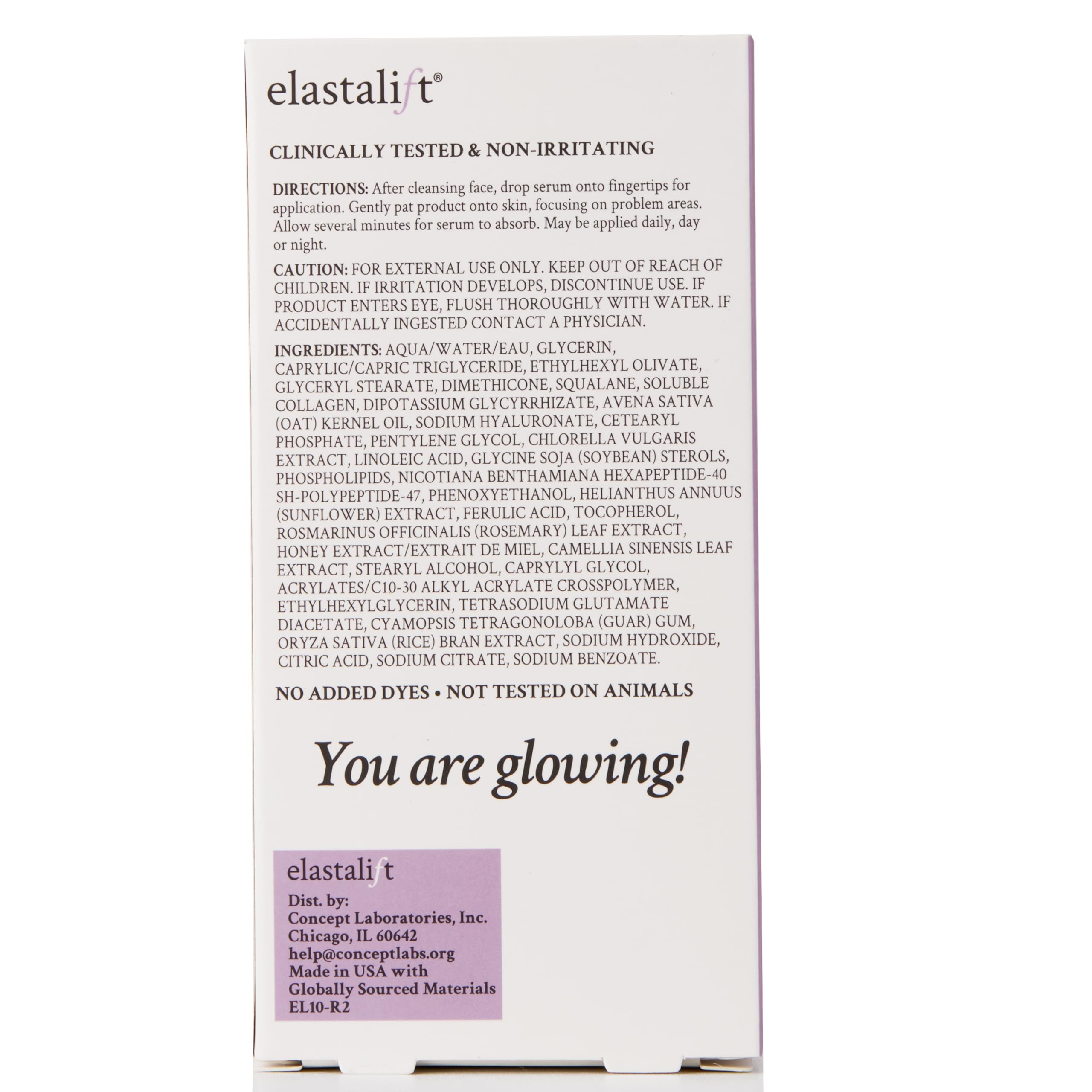 Elastalift collagen serum night routine application for daily care.