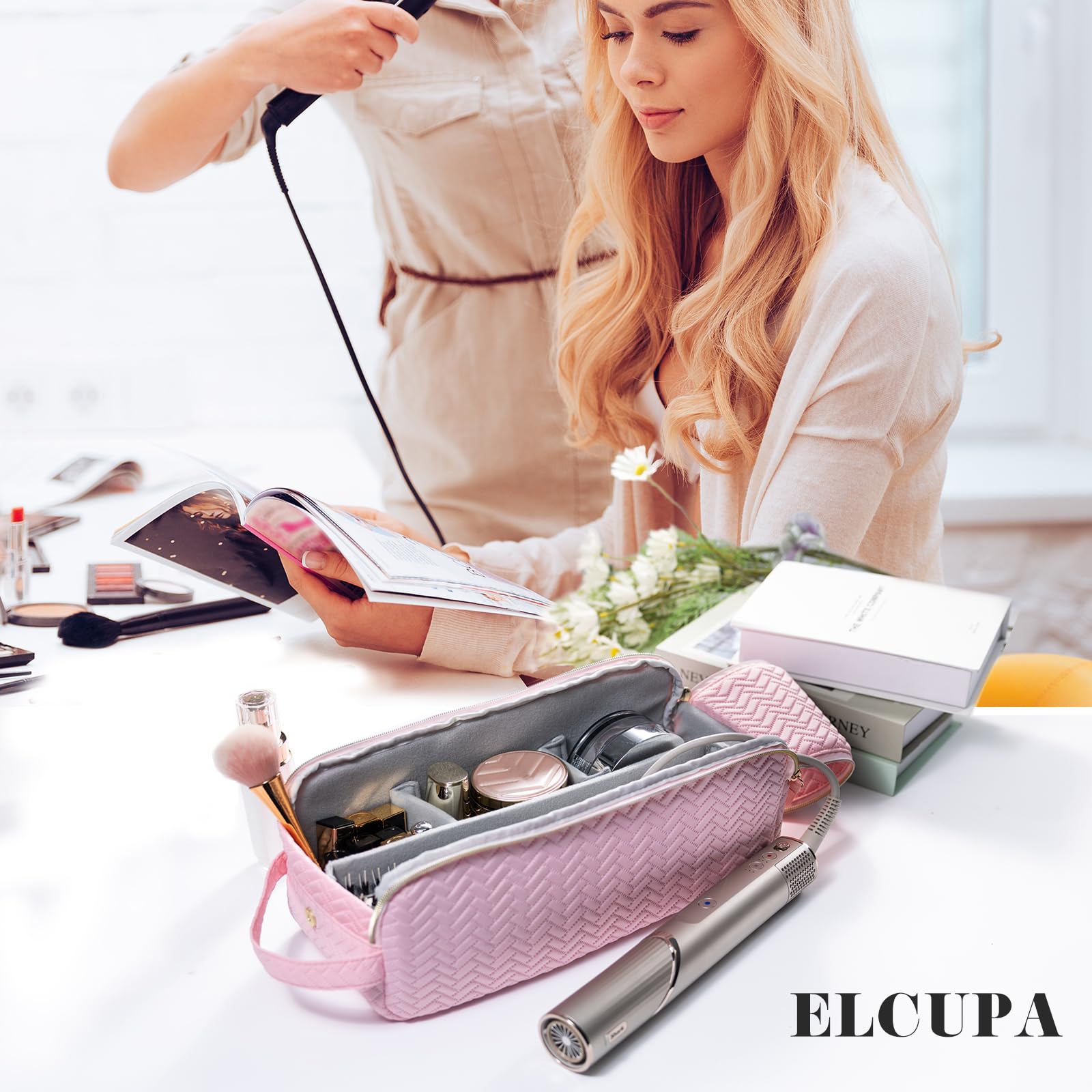 Bolsa de viaje multifuncional ELCUPA ideal para herramientas, maquillaje y accesorios