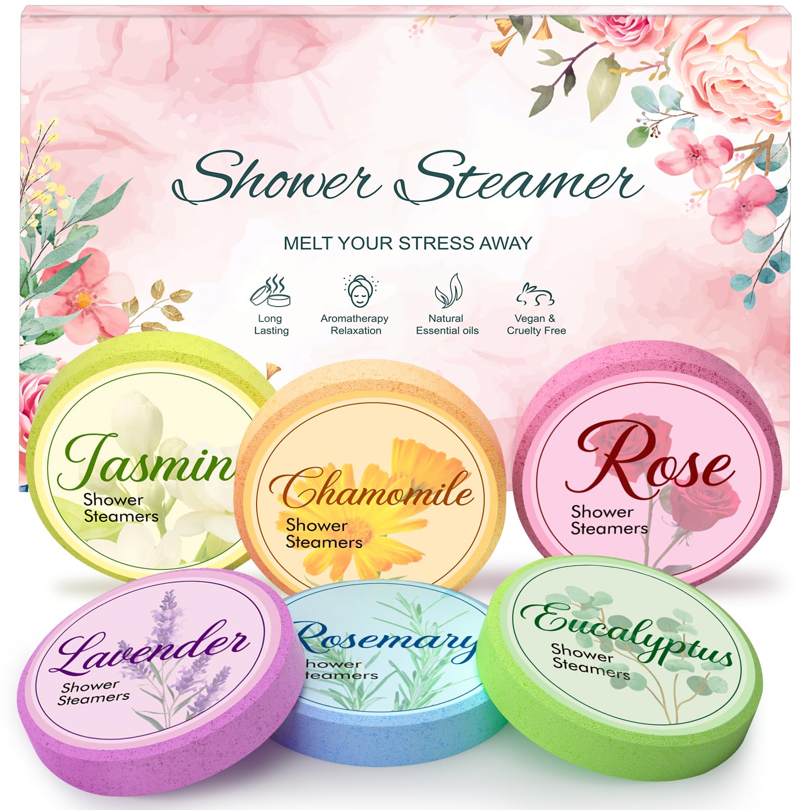 Eletorot lavender shower steamer for relaxation and calming aromatherapy in the shower.
