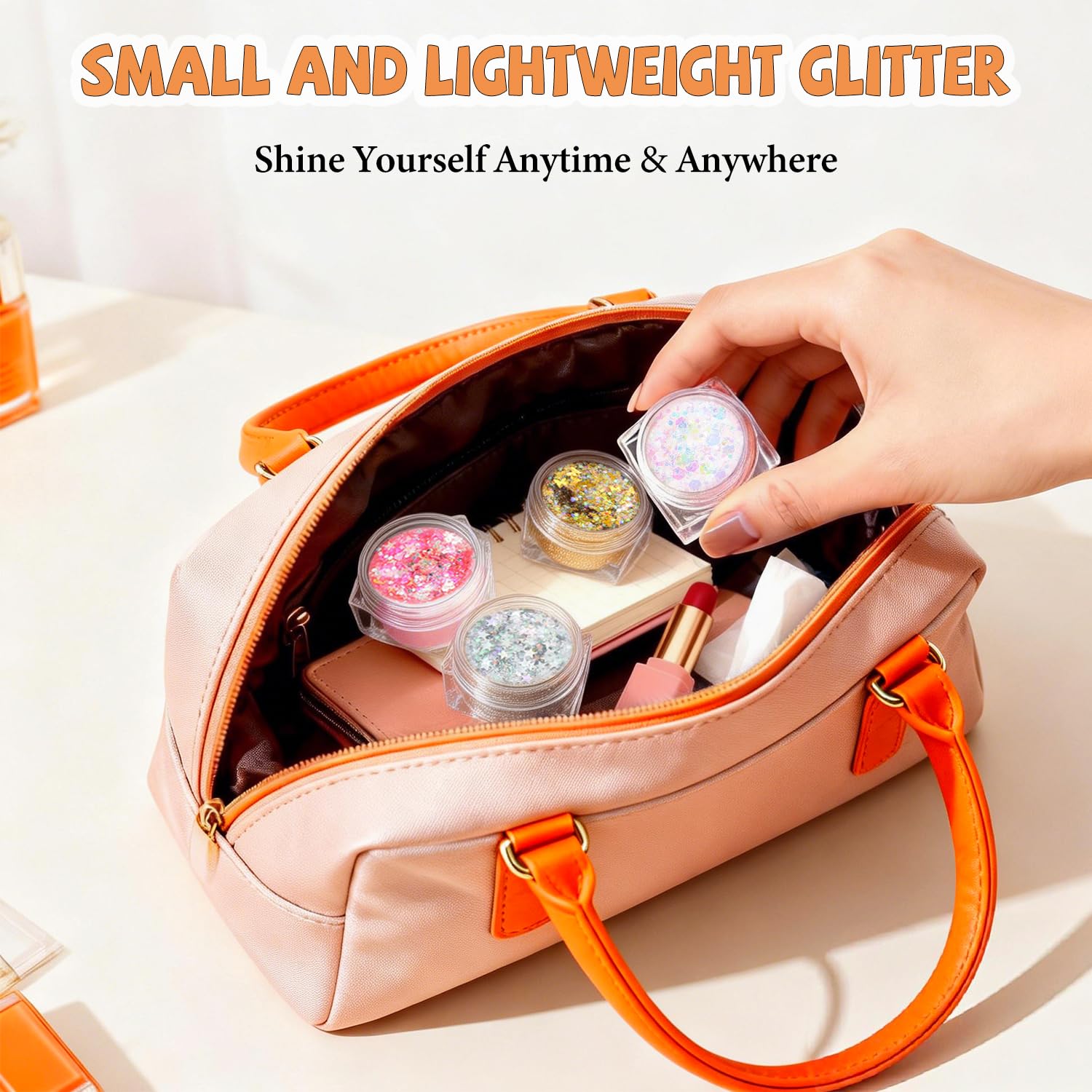 ELEVAVE glitter para cuerpo: aplicación sin pegamento, rápida y limpia.