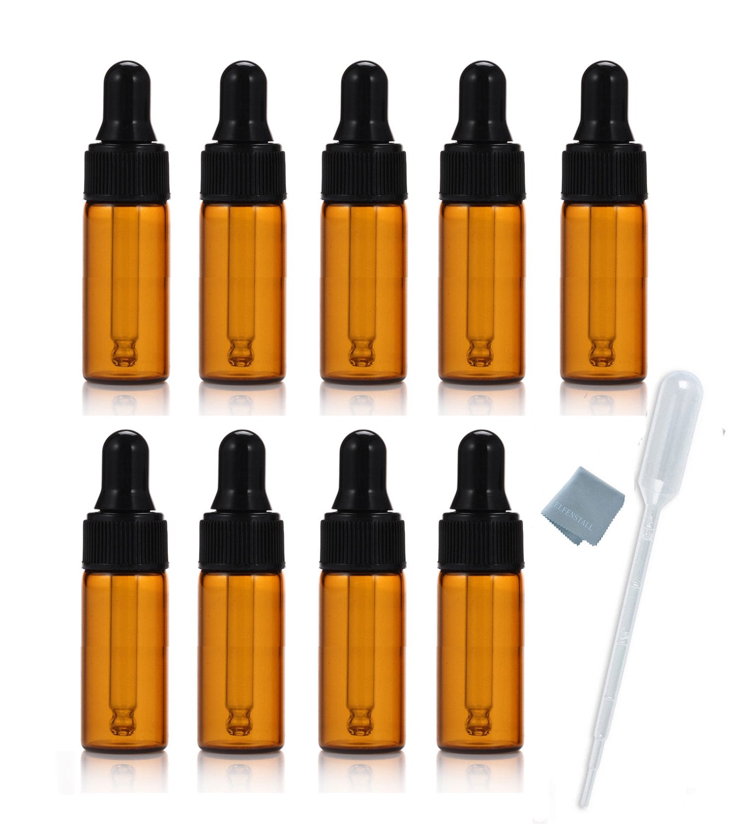 Elfenstall Simple-e: botellas-ambar-5ml-con-gotero para dosificar aceites con precisión.
