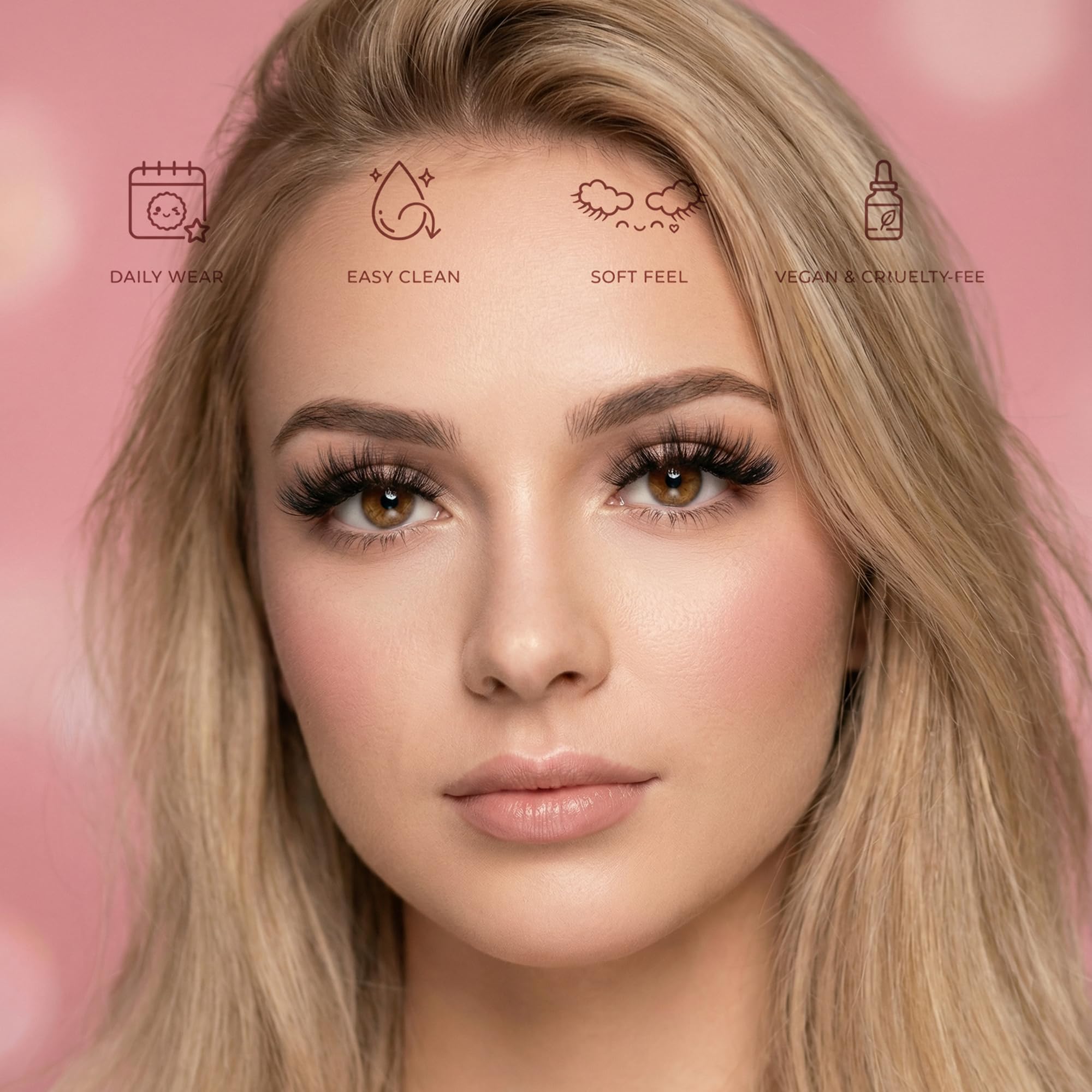 Pestañas Eliace 3D mink estilo Dubai para un look glamoroso.
