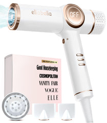 Secador ionico Ella Bella con difusor para peinados suaves y brillantes.