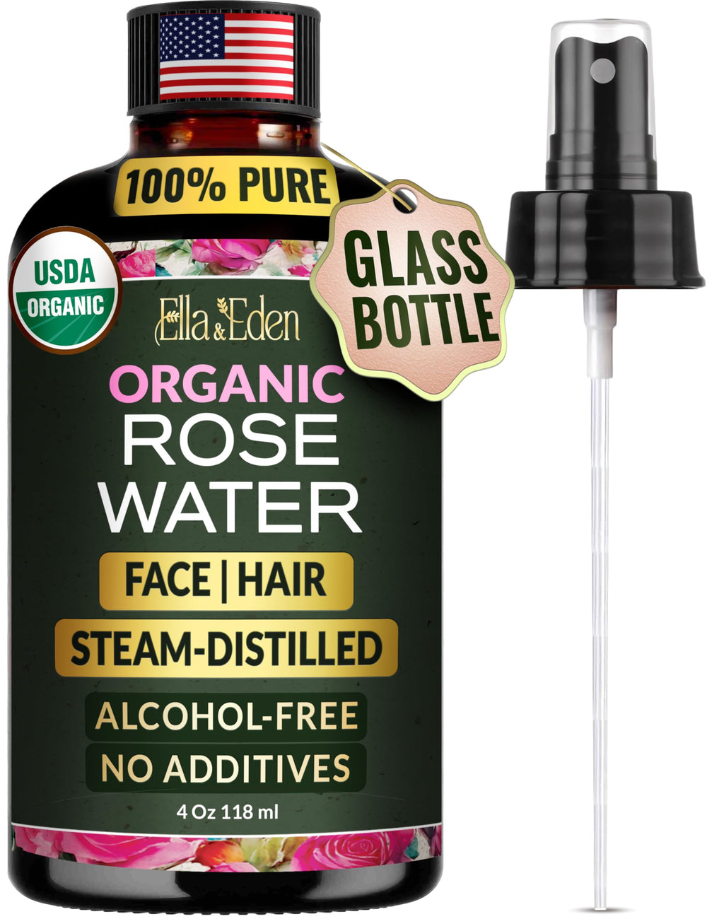 Ella & Eden Agua de Rosa: pulverizador facial suave para hidratar la piel
