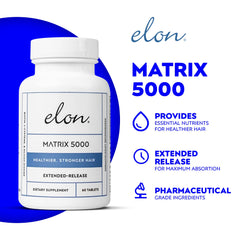 Elon Matrix 5000: cápsulas de biotina para crecimiento saludable.