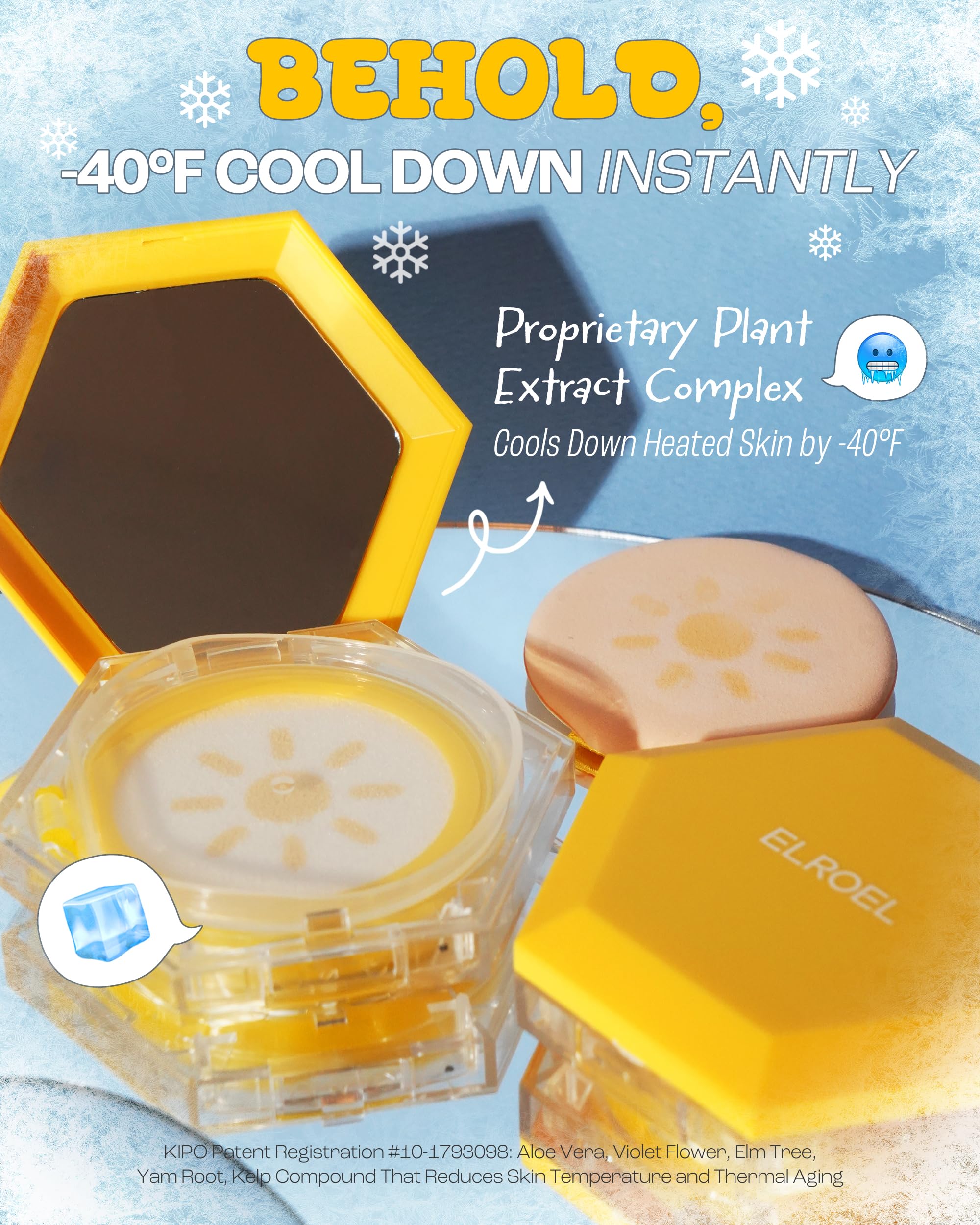 ELROEL Pang Pang Sun Cushion Plus hidrata hasta 72 horas.