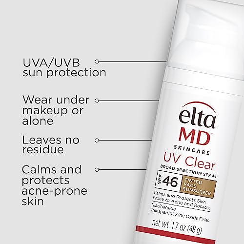 EltaMD UV Clear con color, textura ligera que se funde sin dejar película.