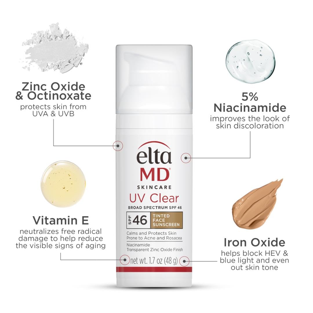 Aplicación suave de EltaMD UV Clear en rostro