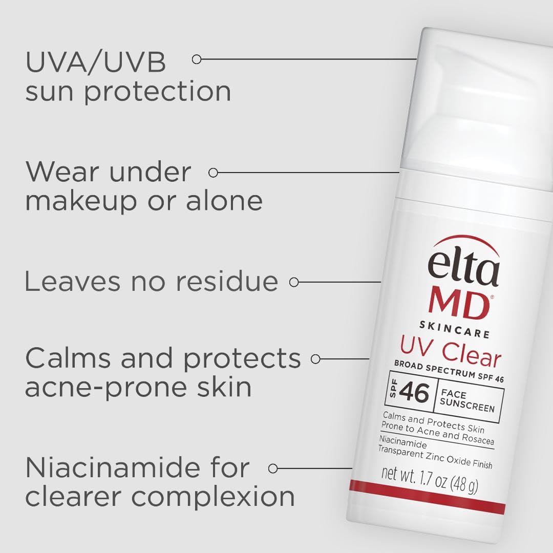 EltaMD UV Clear textura ligera sin aceite sobre piel