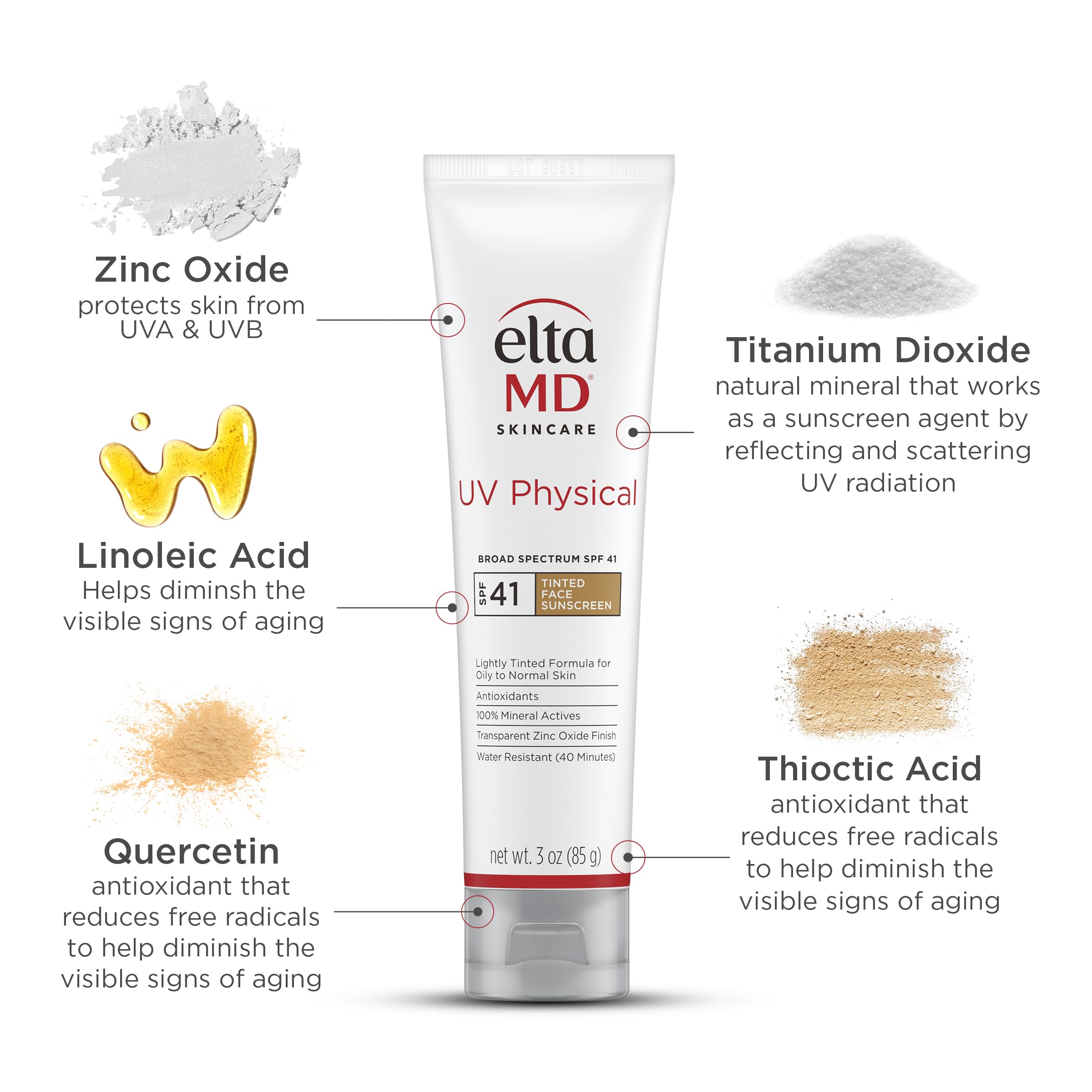 Application quotidienne EltaMD UV Physical sans parfum ni parabènes
