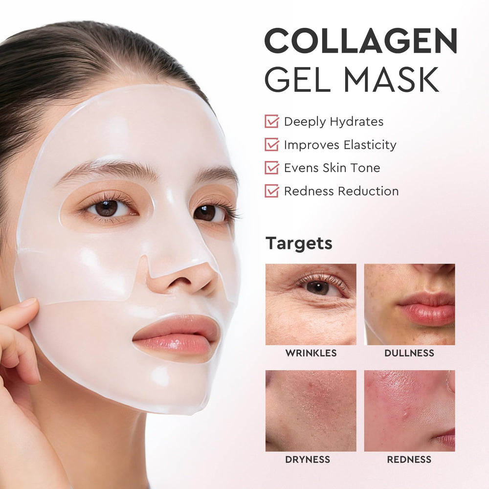 Elvira Bio-Collagen Real Deep Mask being smoothed over facial contours