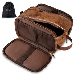 Elviros estuche de aseo para hombre, exterior elegante y resistente para viajar