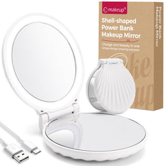 Espejo compacto iluminado 2x-10x de E-MAKEUP para retoques precisos