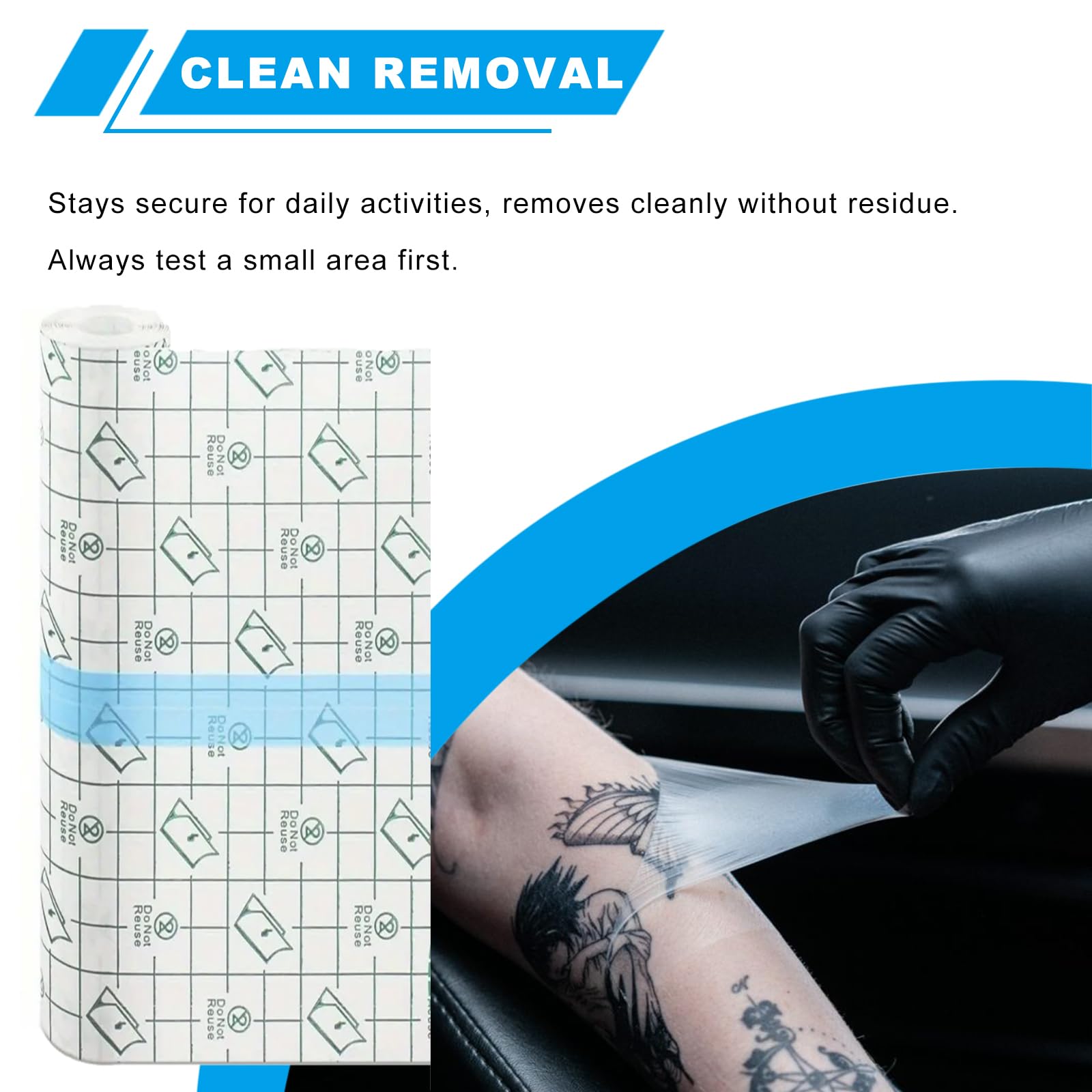 Emalla cobertura profesional para cuidado de tatuaje, diseño transparente.