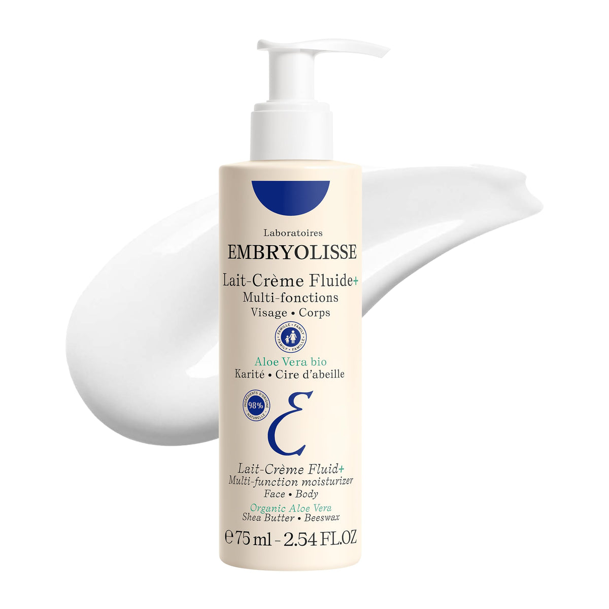 Embryolisse Lait Creme Fluid: botella para aplicación suave y cuidado diario.