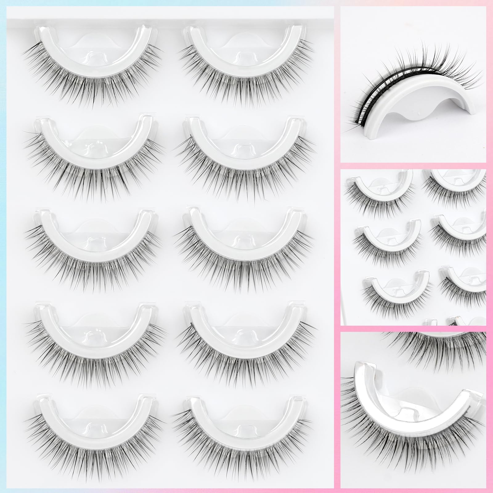 EMEDA pestanas autoadhesivas reutilizables para varias rutinas de maquillaje.