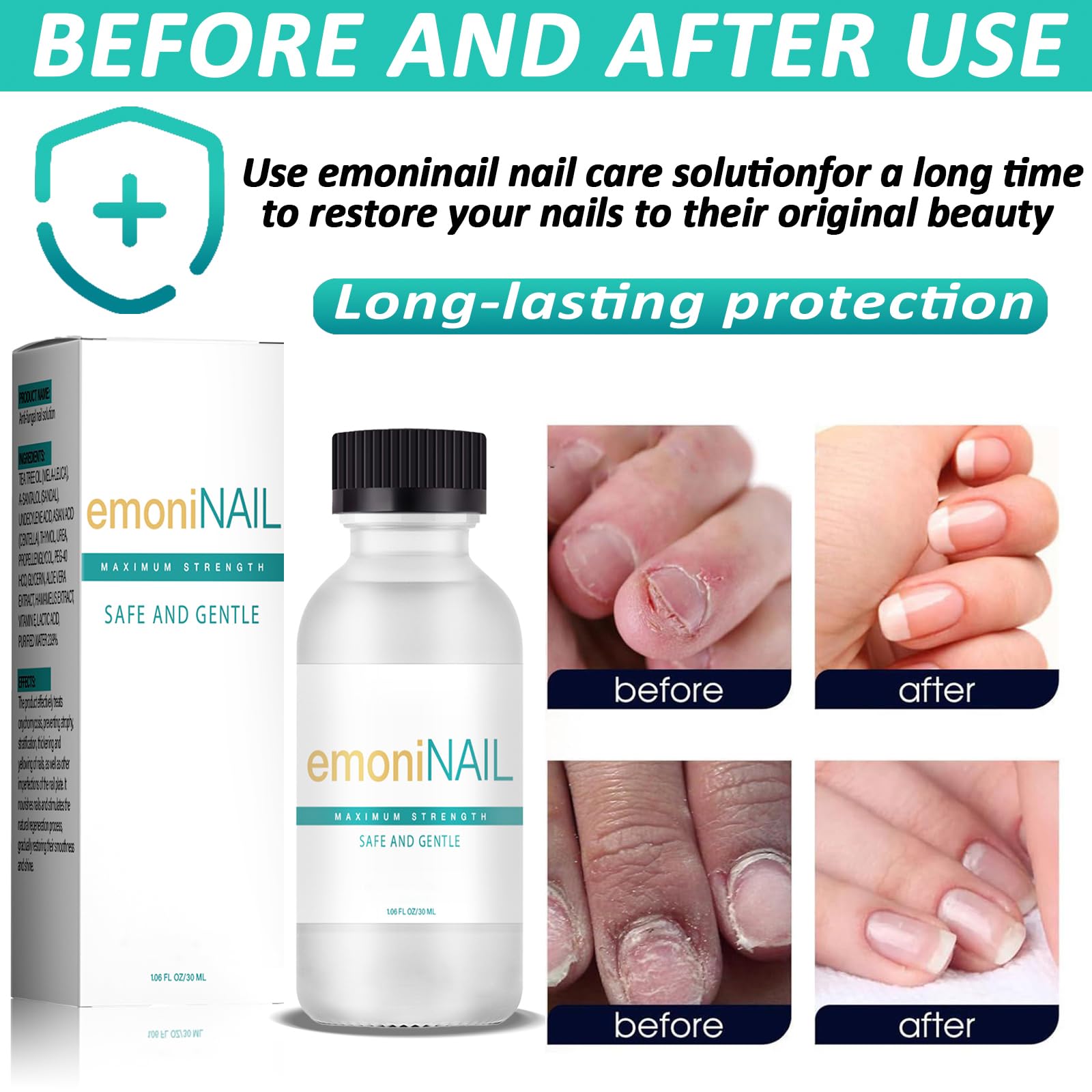 Emoninail aceites naturales árbol de té, nutrir uñas.