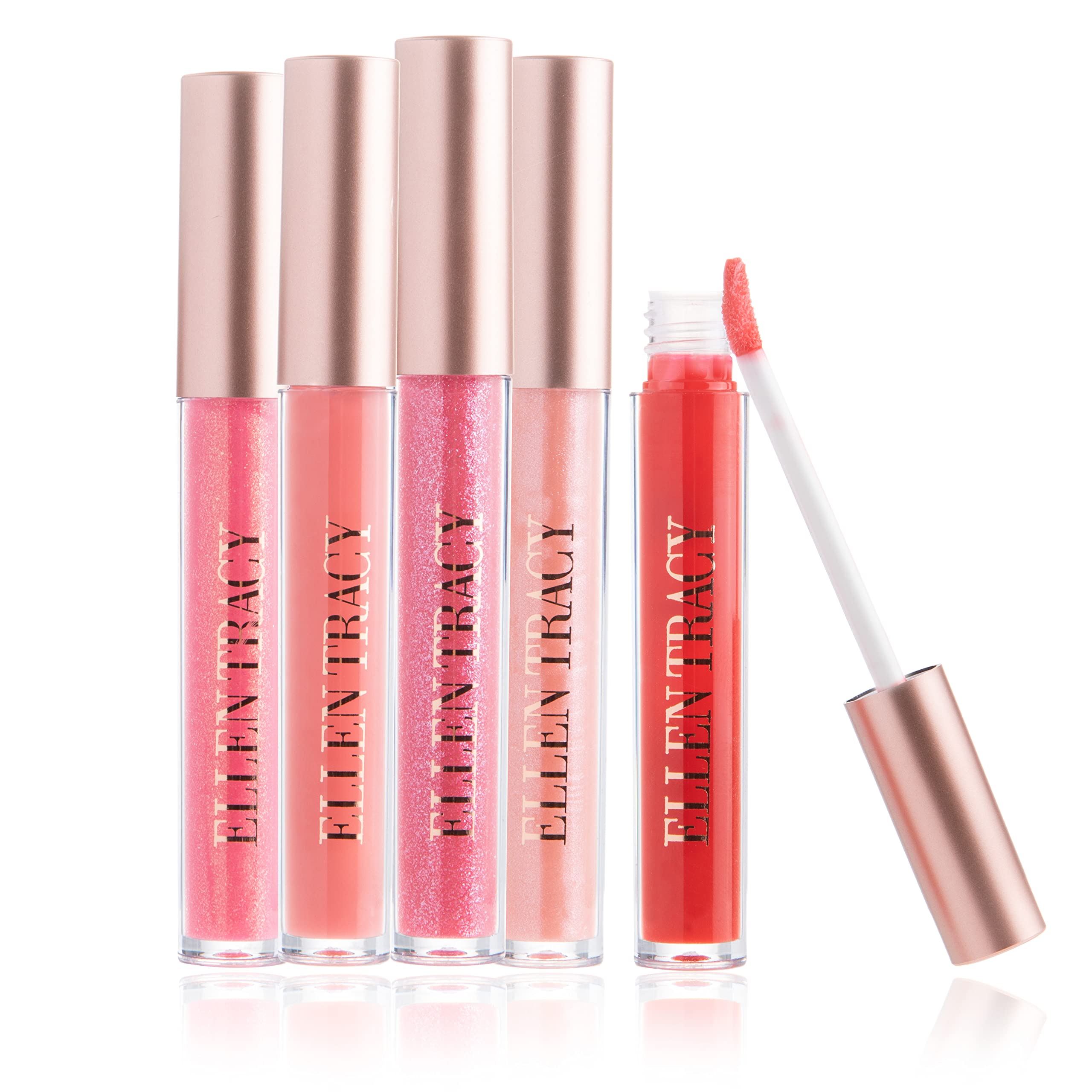 Enchante Ellen Tracy Lip Gloss Set muestra tonos desnudos para un look elegante todo el día