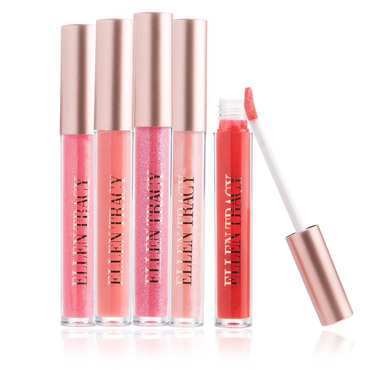 Enchante Ellen Tracy Lip Gloss Set muestra tonos desnudos para un look elegante todo el día