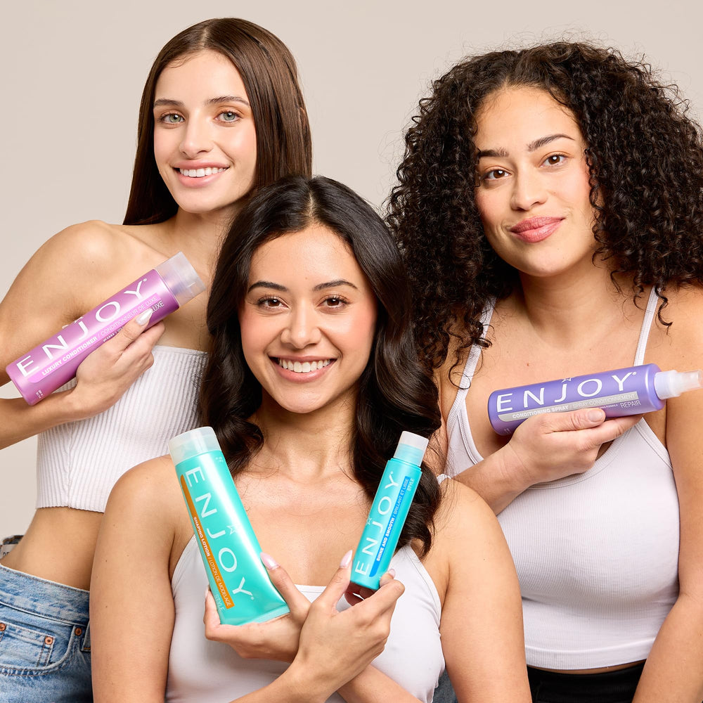 Acondicionador Enjoy: cabello más suave, ligero y manejable tras uso.