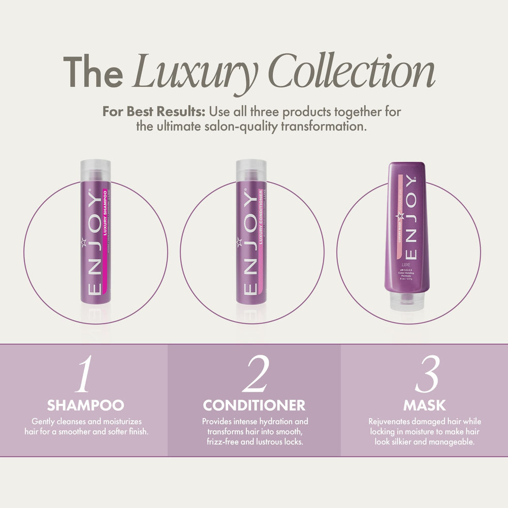Enjoy Luxury Shampoo sensación de seda reduciendo el encrespamiento diario.