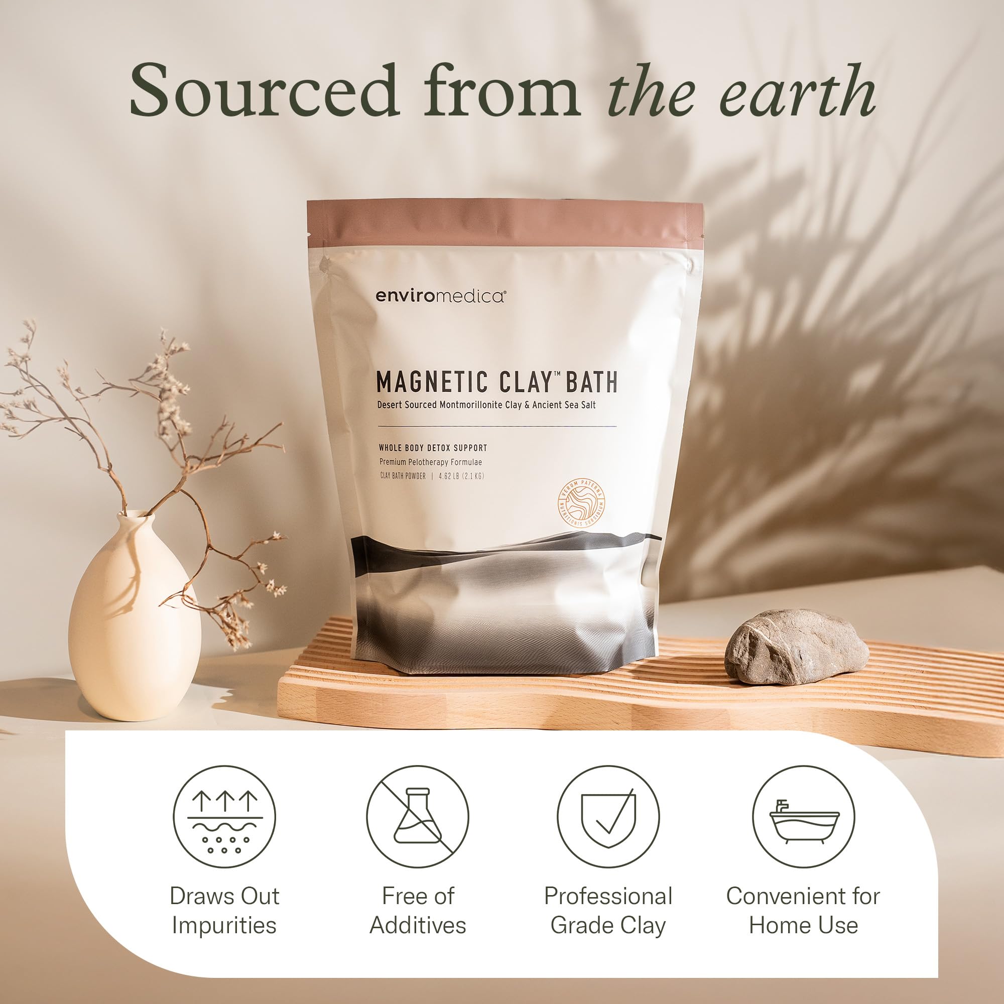 EnviroMedica baño de pies relajante, alivio suave y exfoliación leve.