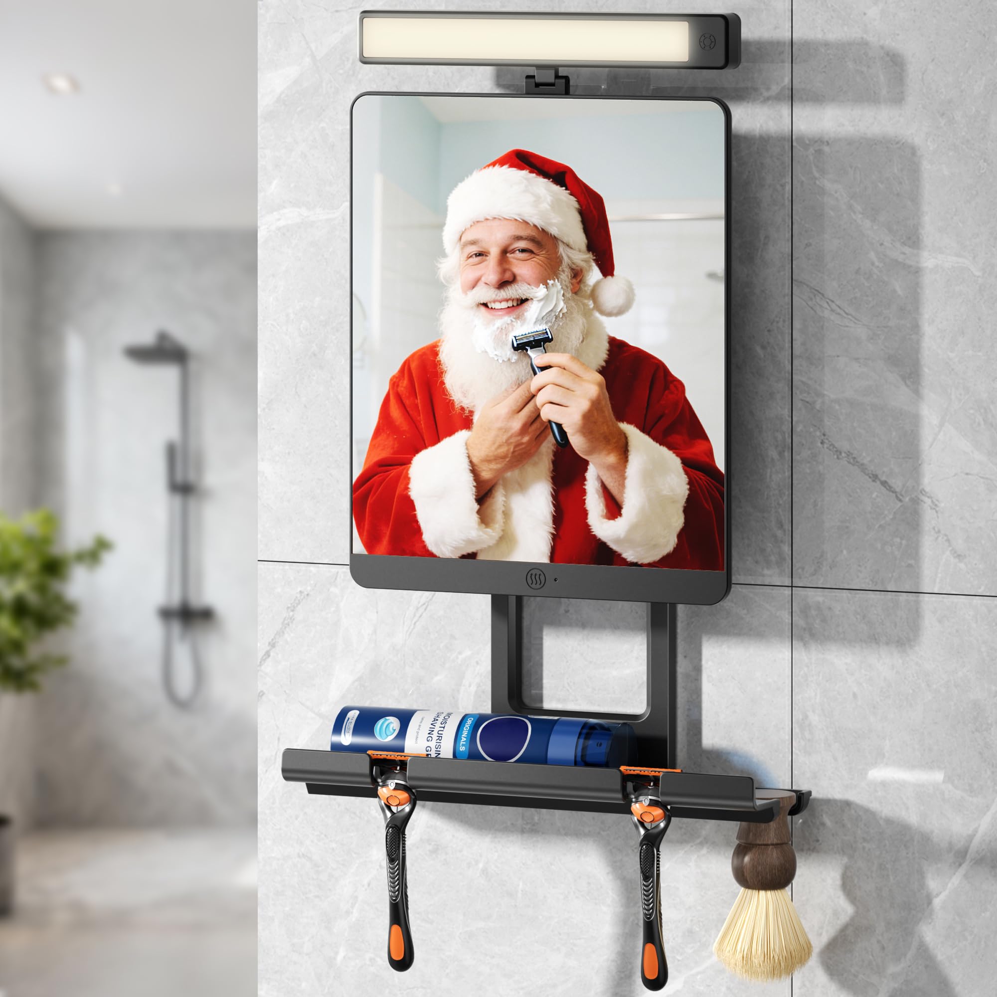 ENVTEK Espejo con luz de diodos 3 tonos para iluminación ajustable.
