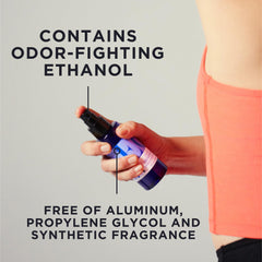 Homemade lavender deodorant spray in use after workouts for quick refresh.