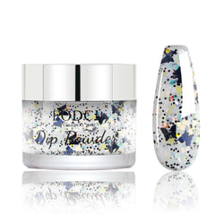 EODCI polvo de inmersión mariposa brillo plata, 1 oz, para manicuras duraderas.