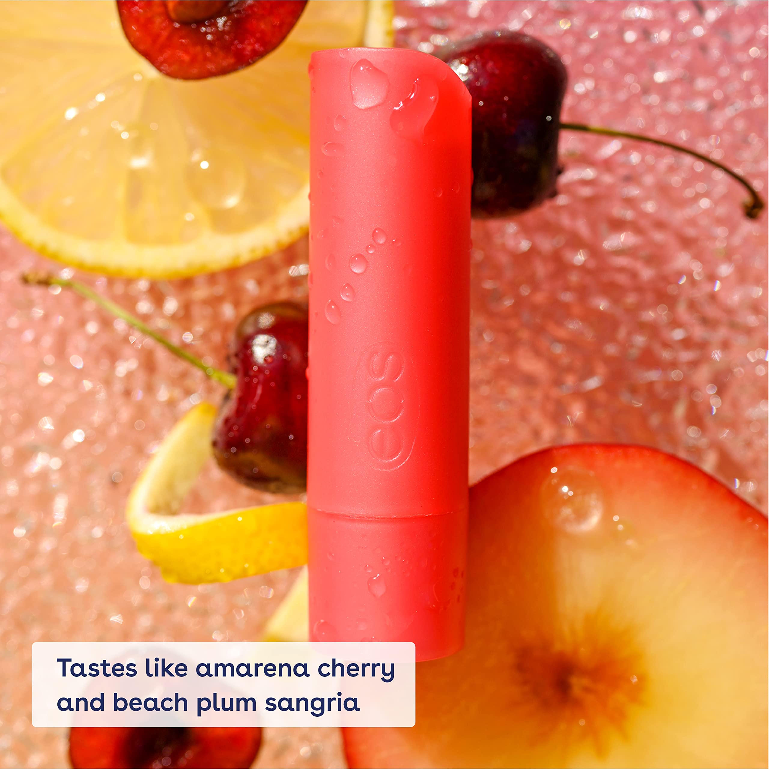 Textura ligera de EOS Sunset Sips, sensación no grasa.