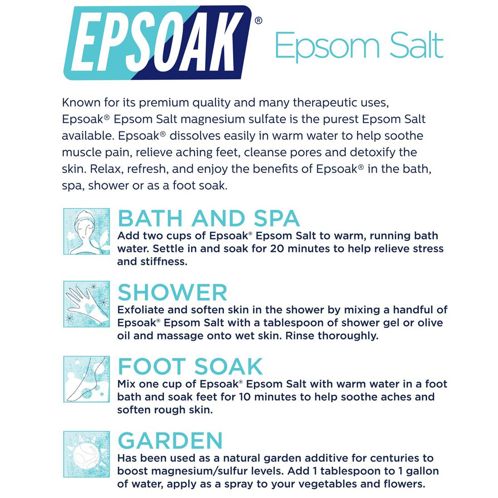 Epsoak Sal Epsom cuida la piel con uso suave