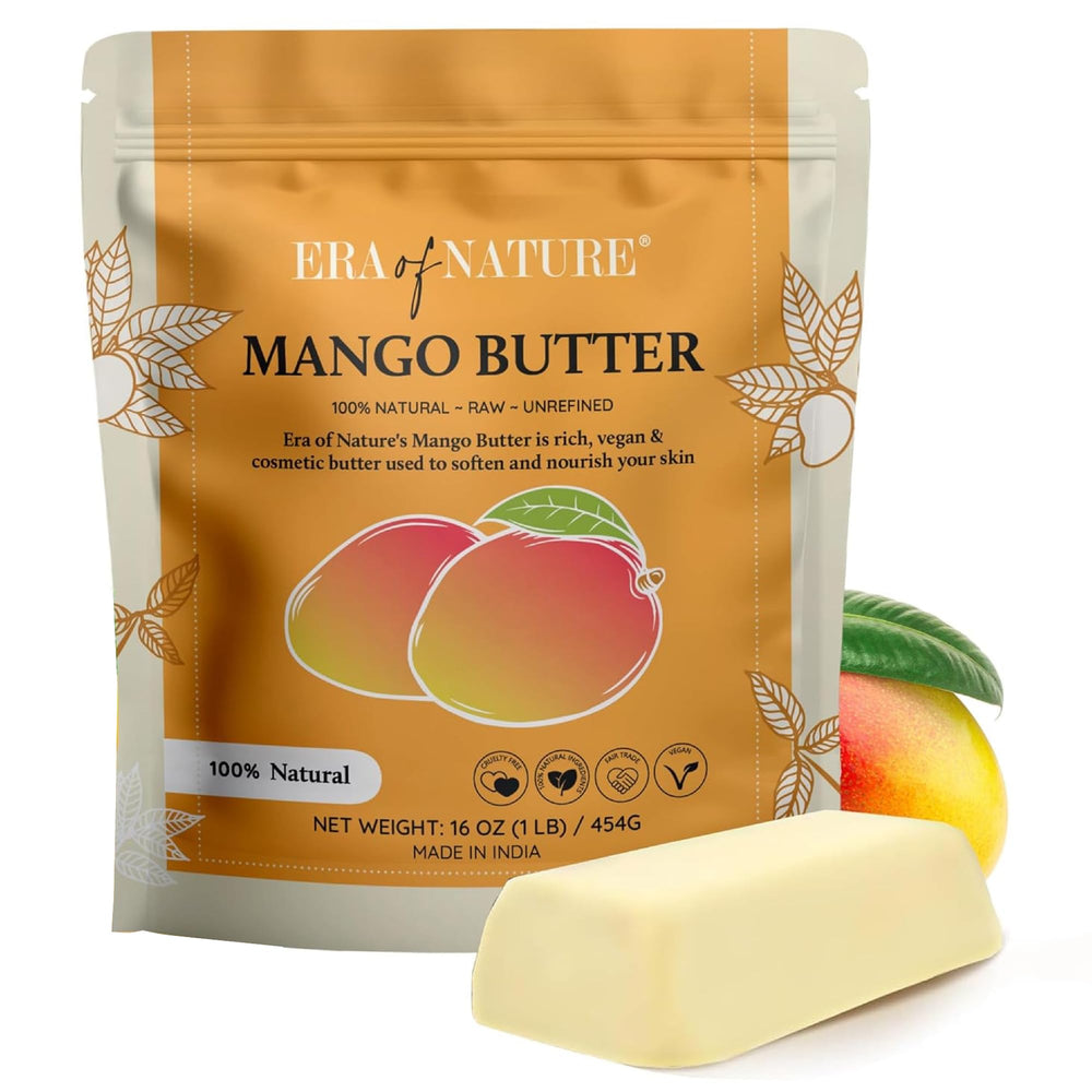 era of nature manteca mango cruda bloque 16oz para piel suave y cabello