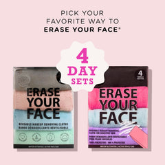 Erase Your Face microfibra suave para piel sensible, limpieza diaria suave.