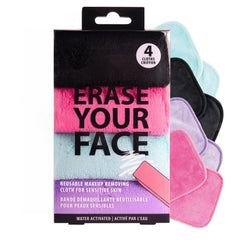 Erase Your Face paño reutilizable para quitar maquillaje con agua, piel suave.