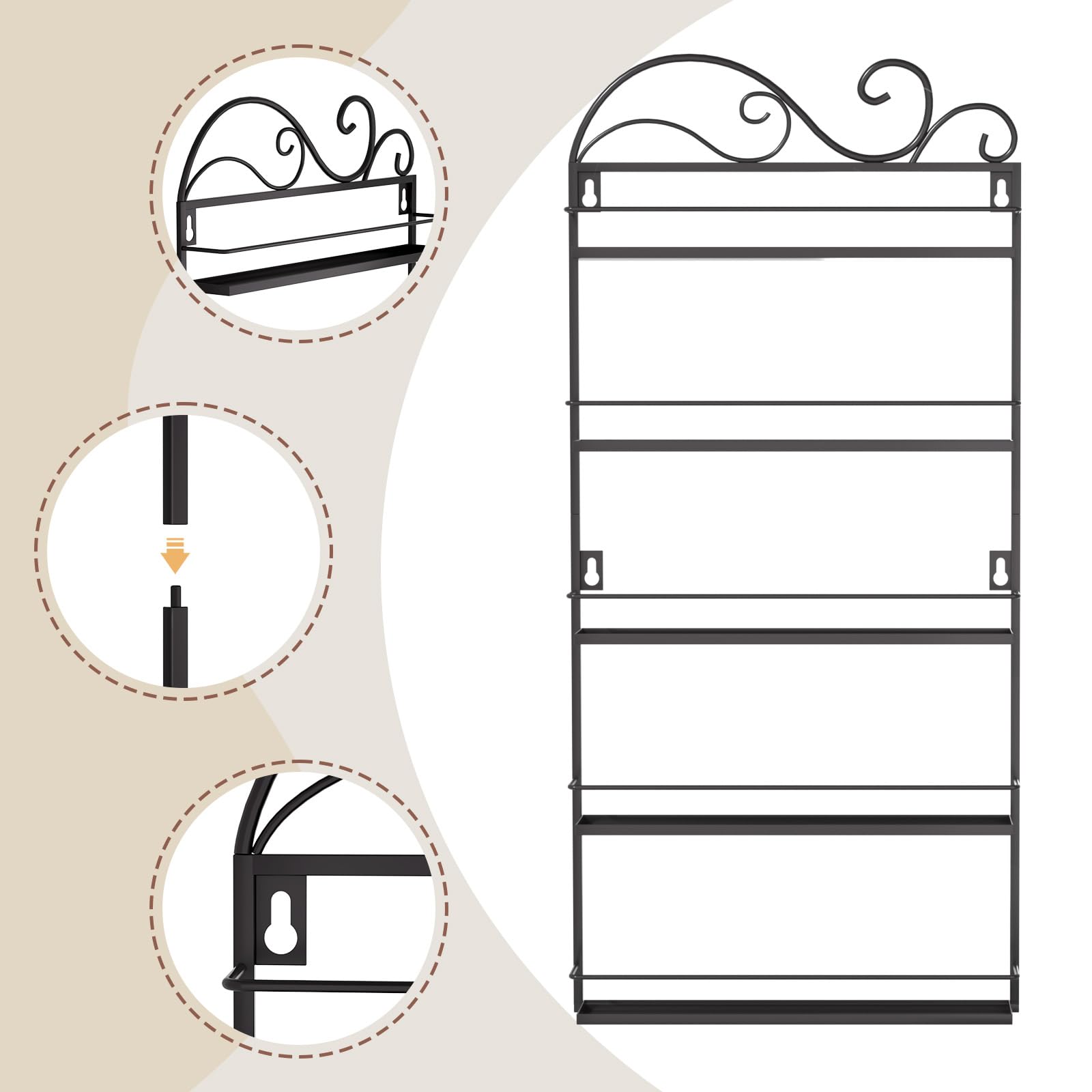 ERYTLLY estante de pared con dimensiones para almacenamiento de diferentes tamaños