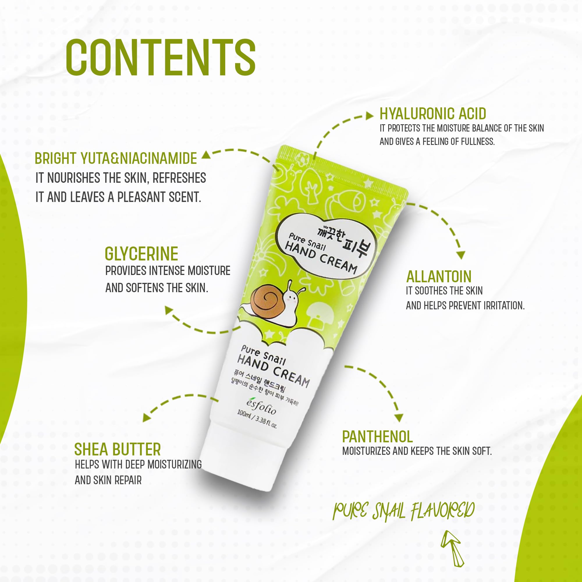 Esfolio crema de manos, sensación reconfortante y aroma suave.