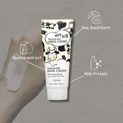 Esfolio crema de manos con proteína de leche, nutrición que suaviza la piel.
