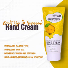 Esfolio Yuja Vitamina C crema de manos, absorción rápida sin grasa.