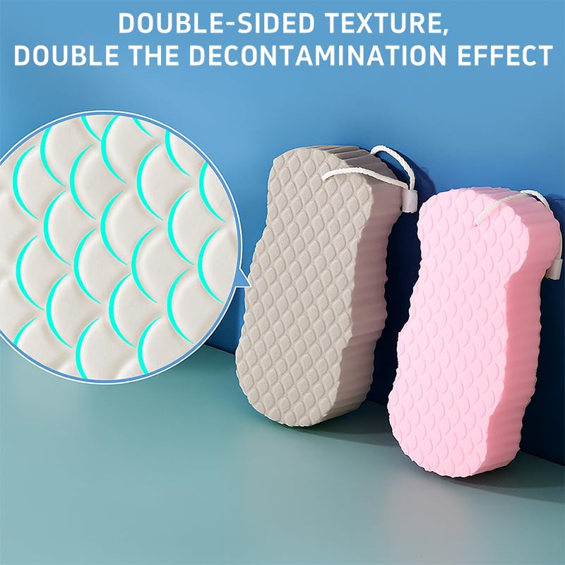 Esponja exfoliante mágica para baño, tamaño compacto para guardar.