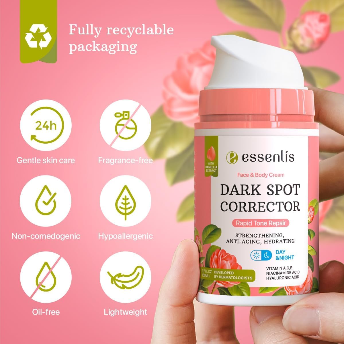 ESSENLIS crema-vitaminas-c-a-e-niacinamida, nutrición para la piel