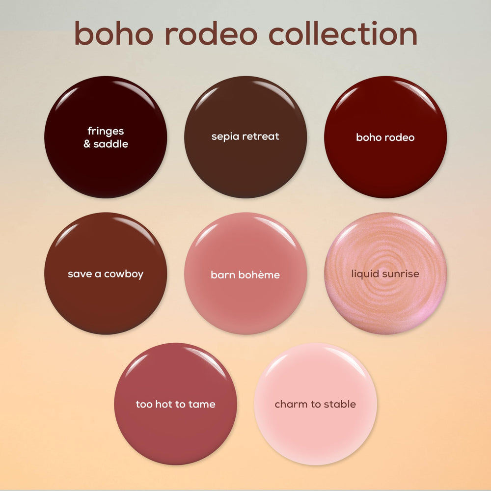 Acabado satinado suave con efecto ligero en Boho Rodeo.