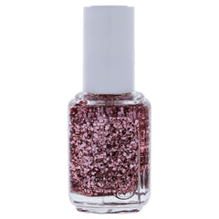 Esmalte essie con brillo espejo rosa y glitter, ideal para looks glamorosos