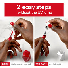 Vernis Essie Gel Couture sans lampe UV pour une pose rapide et pratique.